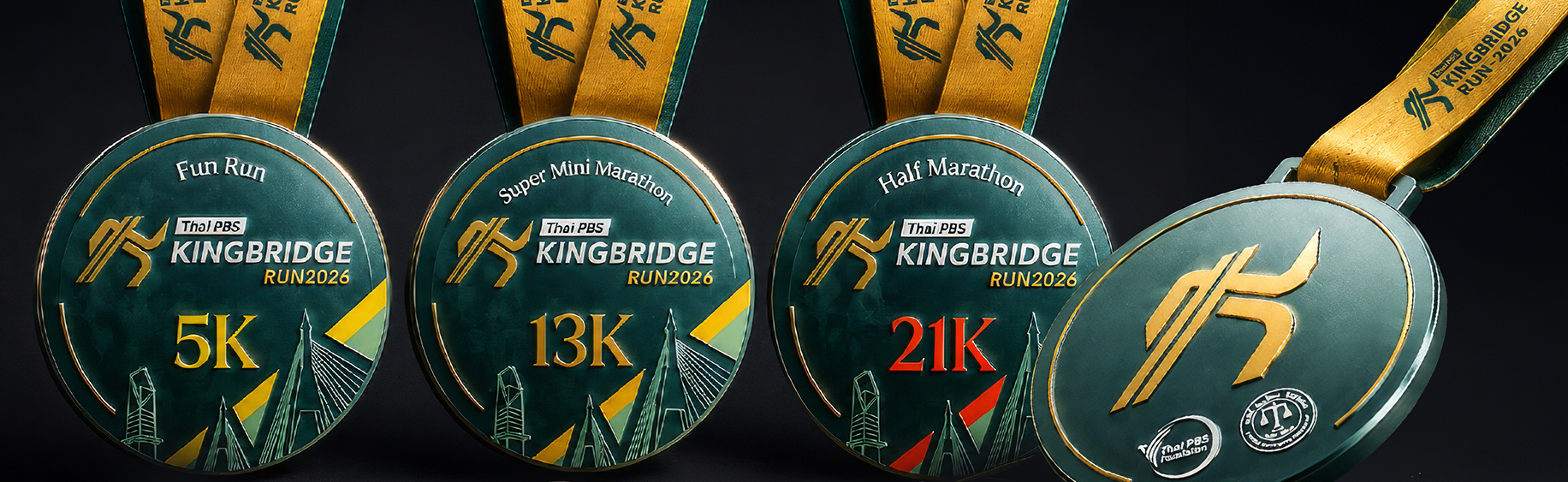เหรียญ Finisher Kingbridge Run 2026 · 5K / 13K / 21K
