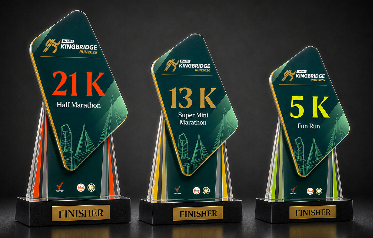 ถ้วยรางวัล Finisher · 21K / 13K / 5K