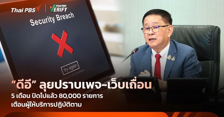 &#8220;ดีอี&#8221; พบแค่ 5 เดือน ปิดเพจ-เว็บเถื่อนทะลุ 80,000 รายการ