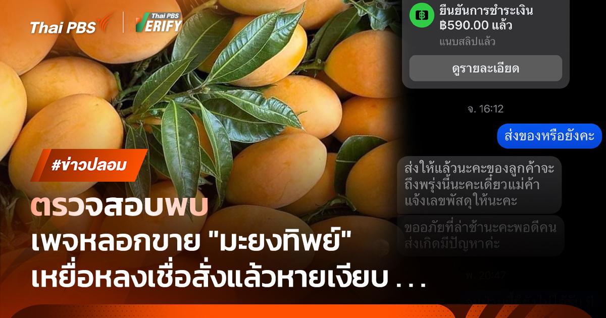 ตรวจสอบพบ : เพจปลอมยิงโฆษณาหลอกขาย “มะยงทิพย์”