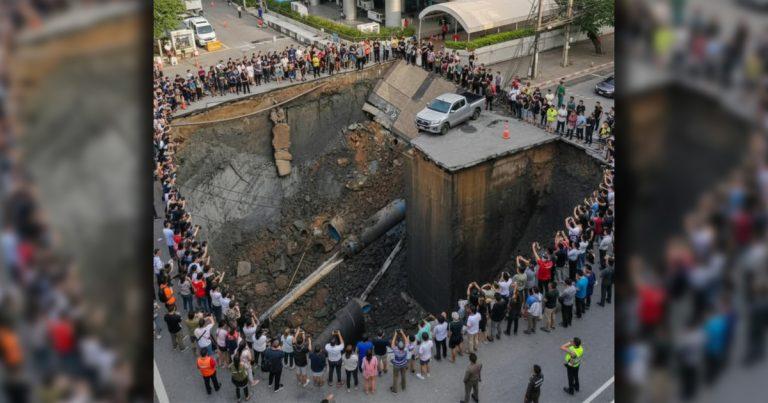 ตรวจสอบแล้ว: ภาพไทยมุงหลุมยุบ ที่แท้สร้างจาก AI