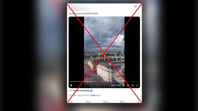 Verified: The clip claiming to show a memorial for Charlie Kirk is, in fact, footage of an anti-immigration protest in the United Kingdom.